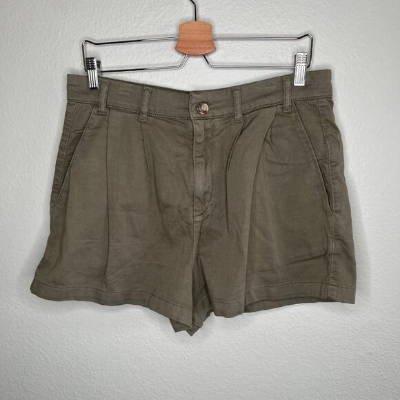 Free People Womens Bille Chino Olive Cotton Khaki Shorts Size 6 - Picture 2 of 11